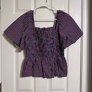 Draper James Checkered Blouse